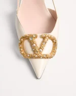 Valentino Vlogo Signature Slingback Calfskin Pump With Jewel Logo 80Mm - Image 3